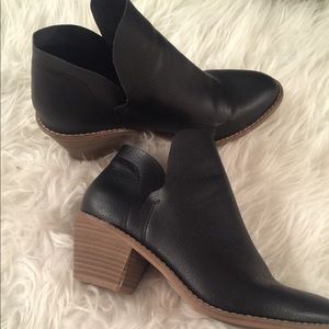 Black low booties